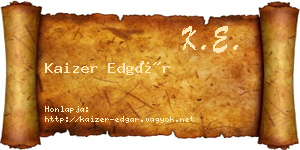 Kaizer Edgár névjegykártya
